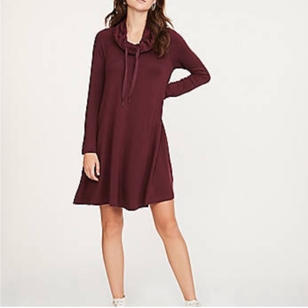 Lou & Grey Burgundy Long-Sleeve Swing Dress